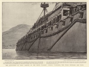 ヴォルクの占領、ギリシャ軍艦ハイドラの船員、トルコ人が町に入るのを見守る