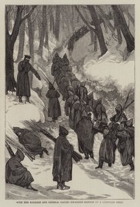 ロシア人とラウフ将軍と共に、大砲を急な山に引き上げる 作： Joseph Nash