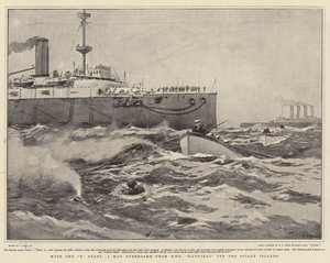 Xフリートでは、シリー諸島沖のHMSハンニバルから船外に出た男 作： Joseph Nash