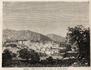ジョセフ・ナブレ（1821-1889）が、1856年のビダ氏のパレスチナ旅行を説明するために描いたベツレームの風景。パリの "Le tour du monde, nouveau journal des voyages "に掲載された版画。