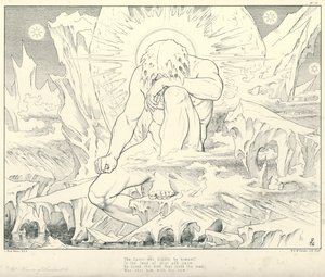 コールリッジの『古代の海女の歌』の挿絵（彫刻）。 作： Joseph Noel (after) Paton