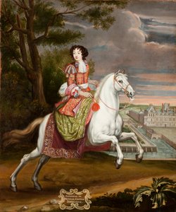 アルマニャック伯爵夫人カトリーヌ・ド・ヌーヴィル・ド・ヴィルロワの騎馬肖像、1639～1707年、1670年代。 作： Joseph Parrocel