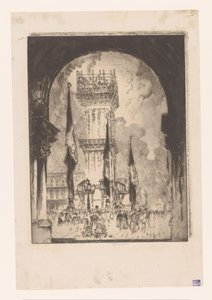 足場のヴェネツィアの鐘楼 鐘楼の再建、No. 私 作： Joseph Pennell (signed by artist)