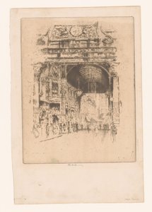 レドンホール マーケット II 作： Joseph Pennell (signed by artist)