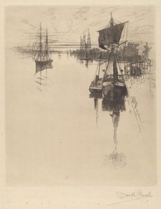 フィラデルフィア、チェストナット セント ブリッジの下 作： Joseph Pennell