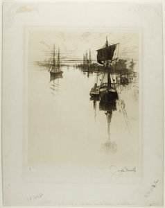 フィラデルフィア、チェストナット ストリート橋の下 作： Joseph Pennell