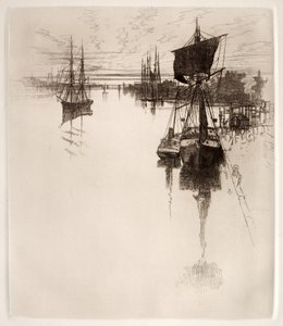 チェストナット ストリート橋の下、フィラデルフィア、1884 年。 作： Joseph Pennell