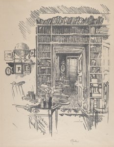 ウィスター博士の書斎、1912年。 作： Joseph Pennell