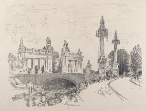 シャルロッテンブルグの橋（1921年 作： Joseph Pennell
