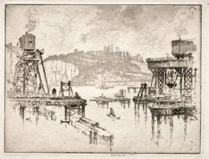 ドーバー桟橋の建設 作： Joseph Pennell