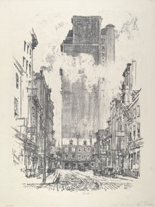 1912年、サンソム・ストリートを下る。 作： Joseph Pennell