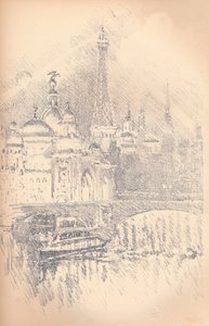 初期の夜の効果、パリ展、1901 作： Joseph Pennell