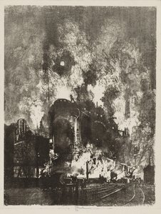英国の戦争作品: 夜の炉 作： Joseph Pennell