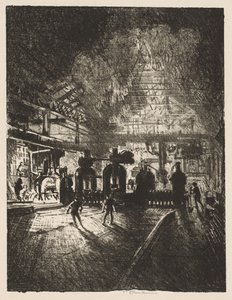英国の戦争作品：死の顎で、砲弾のローリングバー 作： Joseph Pennell