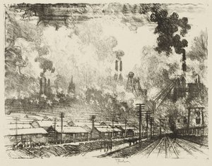 英国の戦争作品: 炭鉱 作： Joseph Pennell
