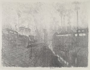 1916年、軍需国での夕べ。 作： Joseph Pennell