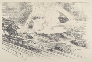 フォールズ駅、ナイアガラ 作： Joseph Pennell