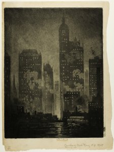 コートラント・ストリート・フェリーから 作： Joseph Pennell