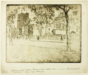 ウィスラーが亡くなった家 作： Joseph Pennell