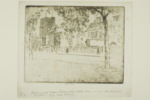 ウィスラーが亡くなった家 作： Joseph Pennell