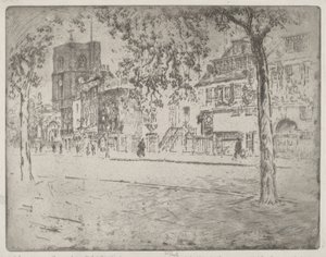 ウィスラーが亡くなった家、1904 年。 作： Joseph Pennell