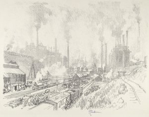 鉄と鋼の国で、1916年。 作： Joseph Pennell
