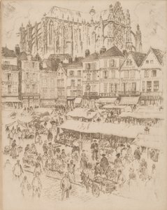 プレイス、ボーヴェ、1907年。 作： Joseph Pennell