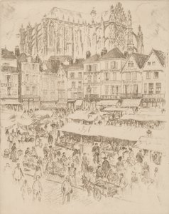 プレイス、ボーヴェ、1907年。 作： Joseph Pennell