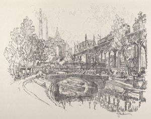 Landwehr Canal, Berlin, 1921. 作： Joseph Pennell