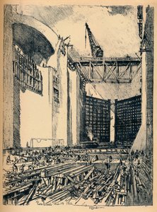 ペドロミゲルロックの床を敷設、1912 作： Joseph Pennell