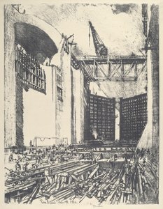 ペドロ・ミュゲル・ロックの床を敷く（1912年）。 作： Joseph Pennell