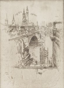 ロンドン橋の階段、1903年 作： Joseph Pennell
