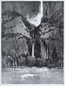 ローワー フォールズ、ヨセミテ 作： Joseph Pennell