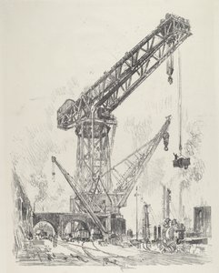 ドイツ製、グレート クレーン、1916 年。 作： Joseph Pennell