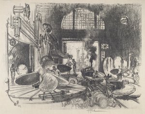 プロペラ ブレードの製造、1917 年。 作： Joseph Pennell