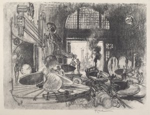 プロペラ ブレードの製造、1917 年。 作： Joseph Pennell