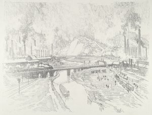 1916年、Munition Town。 作： Joseph Pennell