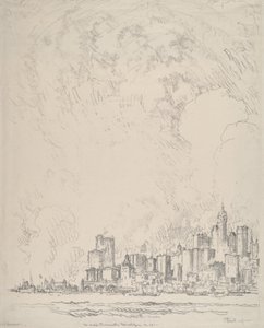 ブルックリンからニューヨーク 作： Joseph Pennell