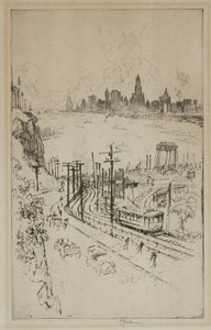 ニューヨーク、ニュージャージーから 作： Joseph Pennell