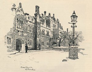 古いチャーターハウス：マスターズコート、1886 作： Joseph Pennell