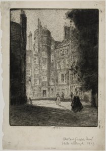 オールド・コート、リンカーンズ・イン 作： Joseph Pennell