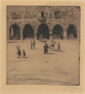 市庁舎広場、ピストイア 作： Joseph Pennell