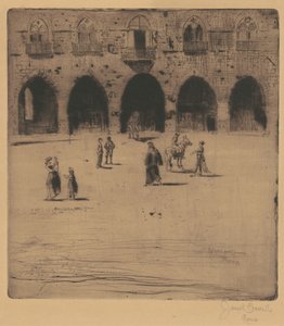 ピストイアのコムーネ広場、1883年。 作： Joseph Pennell