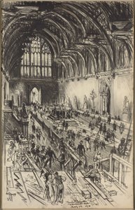 エドワード7世の横たわる準備 作： Joseph Pennell