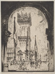ヴェネチアのカンパニレの再建、第1号 作： Joseph Pennell