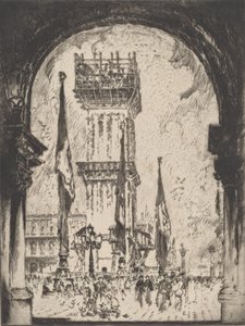 鐘楼の再建、ヴェネツィア、No.I、1911年。 作： Joseph Pennell