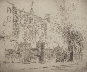 ロセッティの家、1906年 作： Joseph Pennell