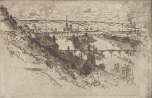Rouen, from Bon Secours, 1907. 作： Joseph Pennell