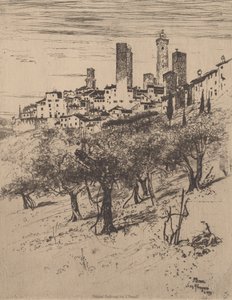 サン・ジミニャーノ、1883年。 作： Joseph Pennell