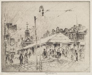 セカンドストリートマーケット、フィラデルフィア 作： Joseph Pennell